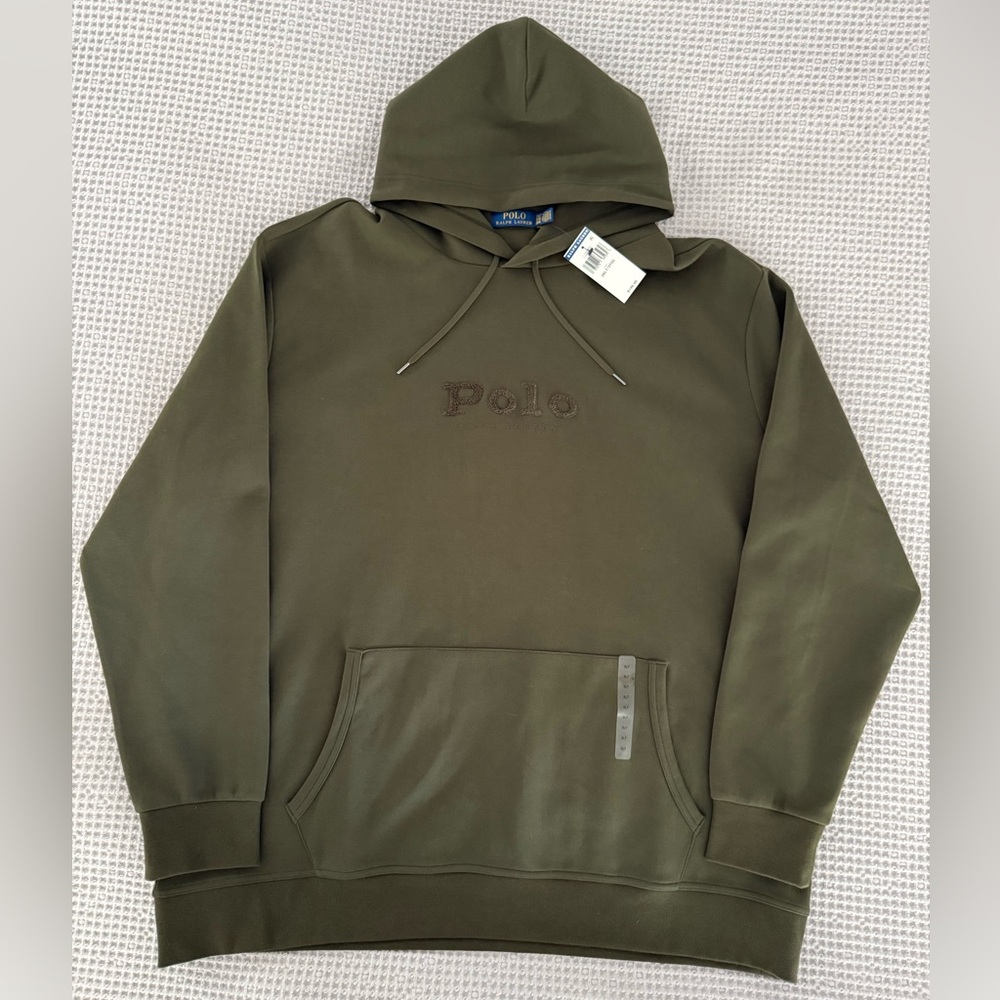 Polo by Ralph Lauren Chenille Logo Hoodie – Olive Green – 3XLT (Big & Tall) –NWT